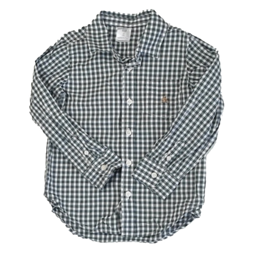 Gap Boys Green Check Button Down Long Sleeve size: 5T